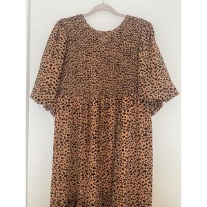ASOS Design Maternity Cheetah Print Multicolor Tiered Maxi Dress Smocking Sz 12